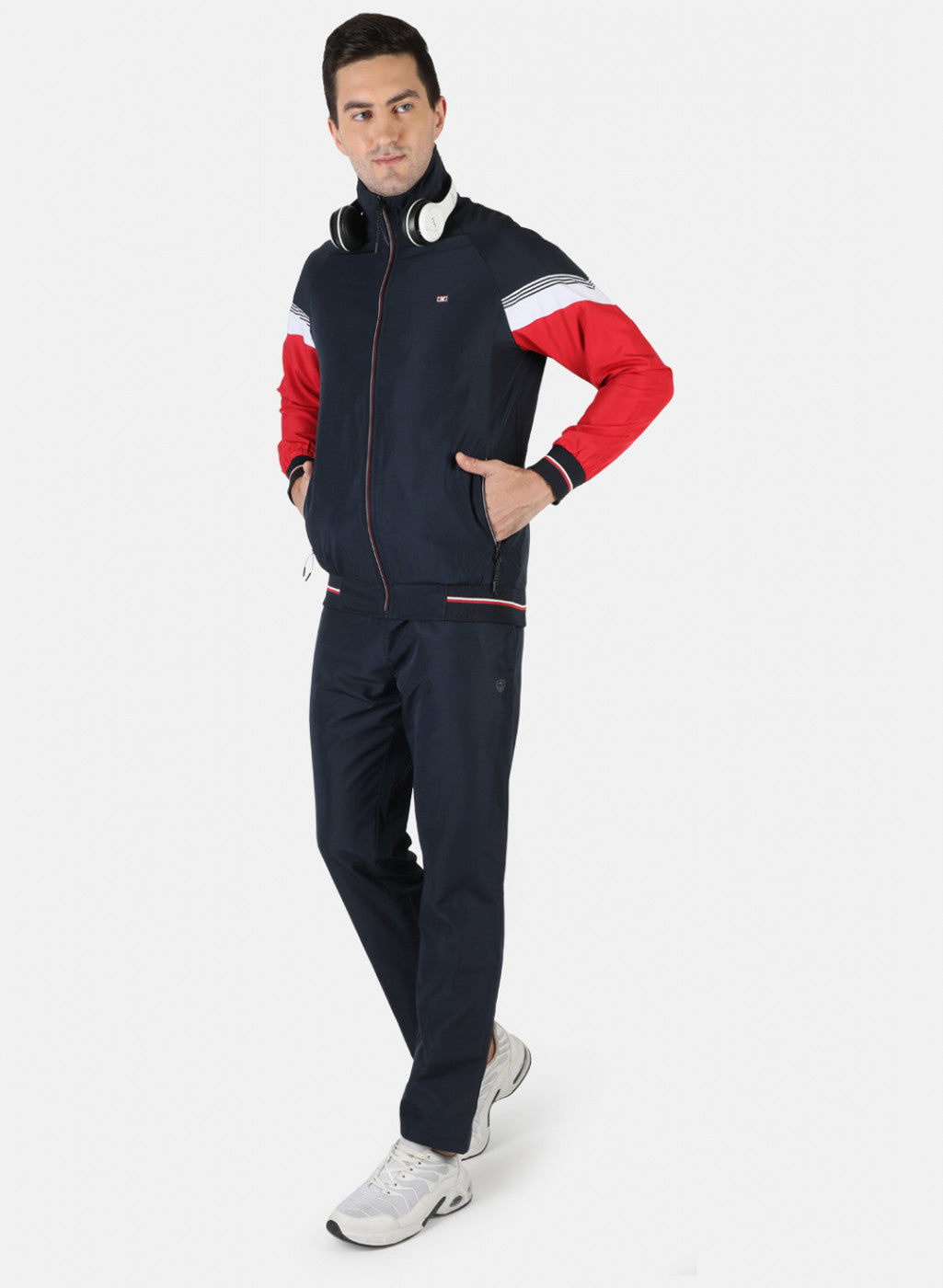 Men NAvy Blue Plain Tracksuit