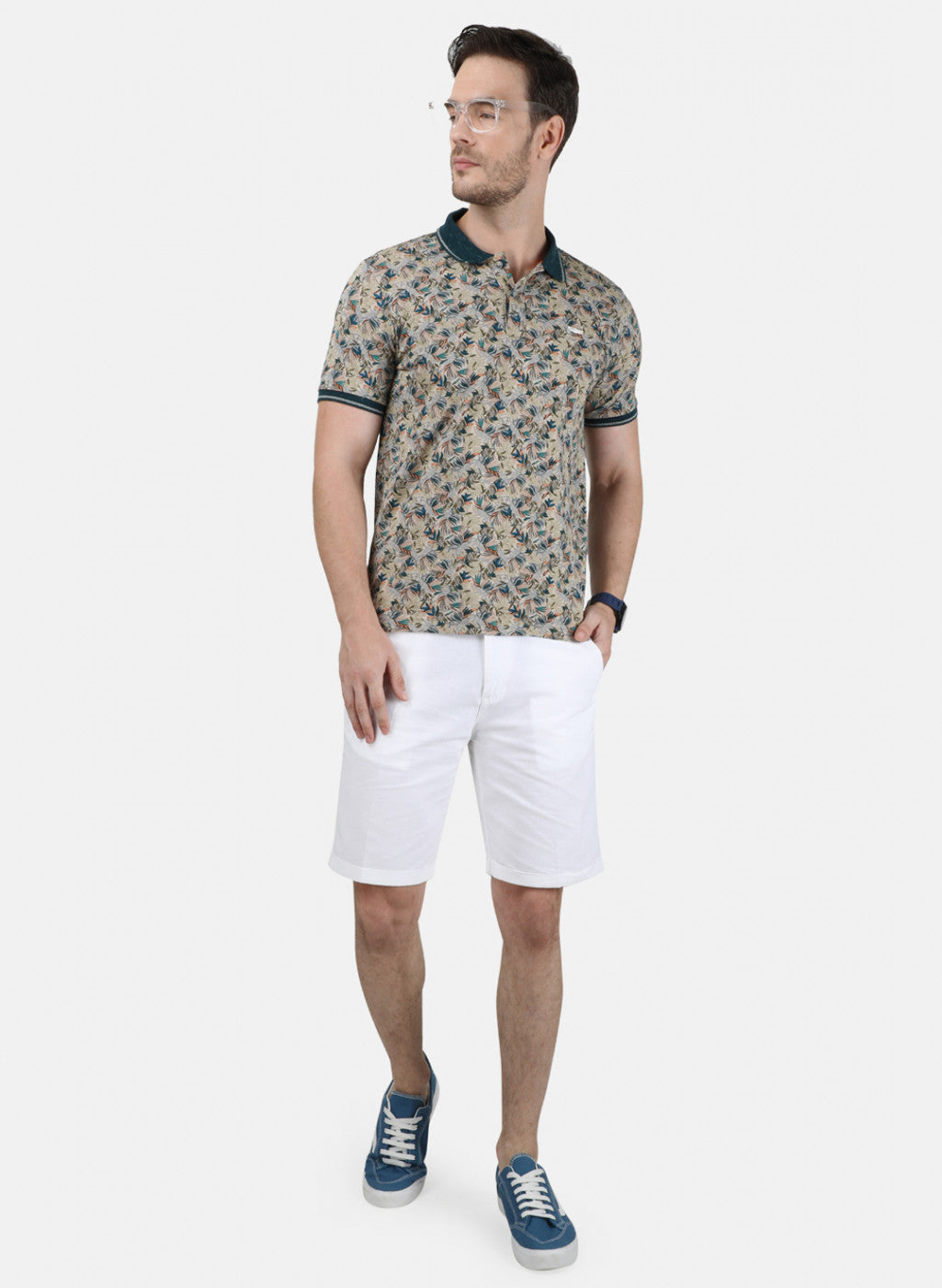 Mens Beige Printed T-Shirt