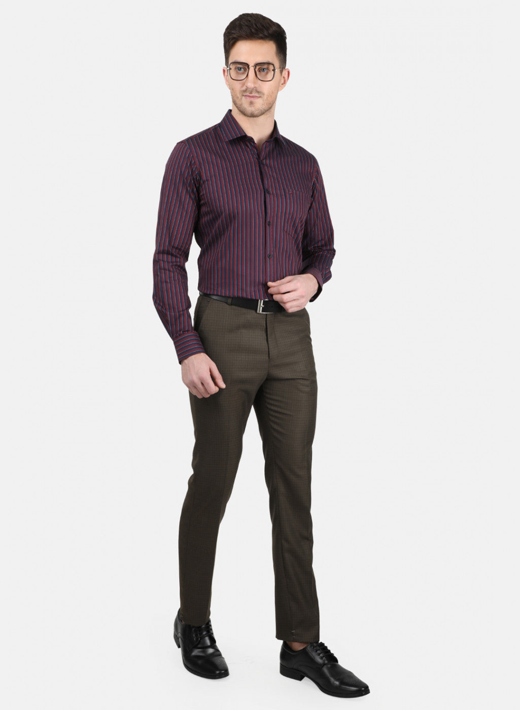 Mens Maroon Stripe Shirt