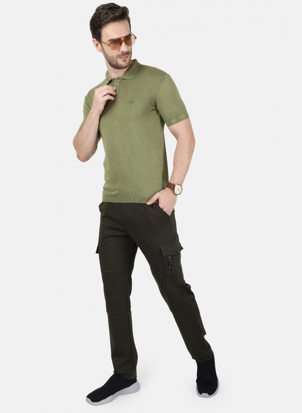 Mens Olive Plain T-Shirt