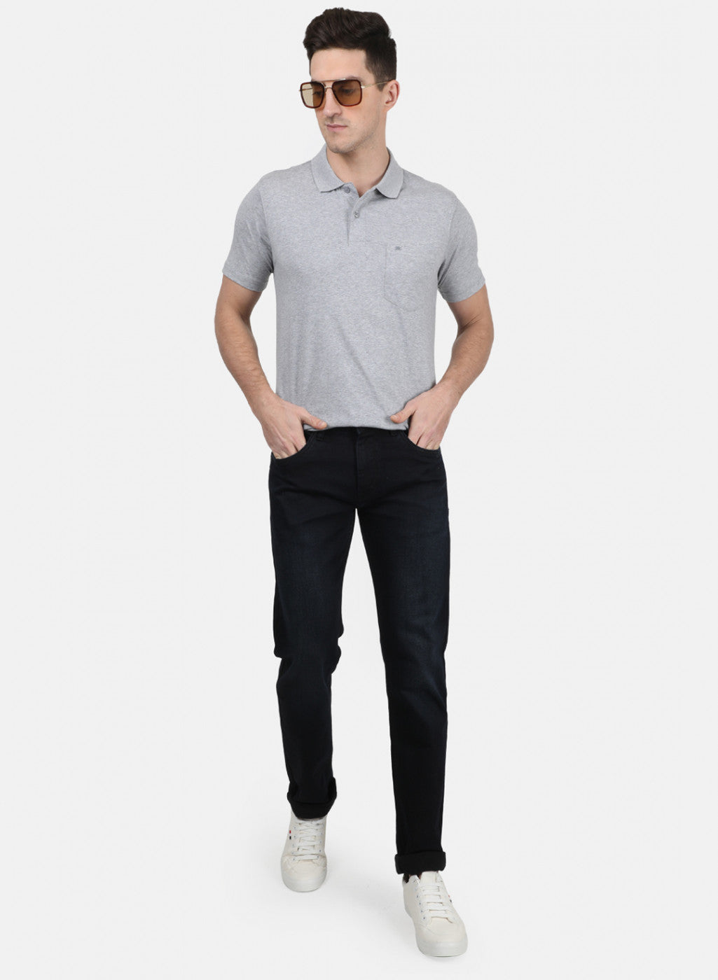 Mens Grey Plain T-Shirt