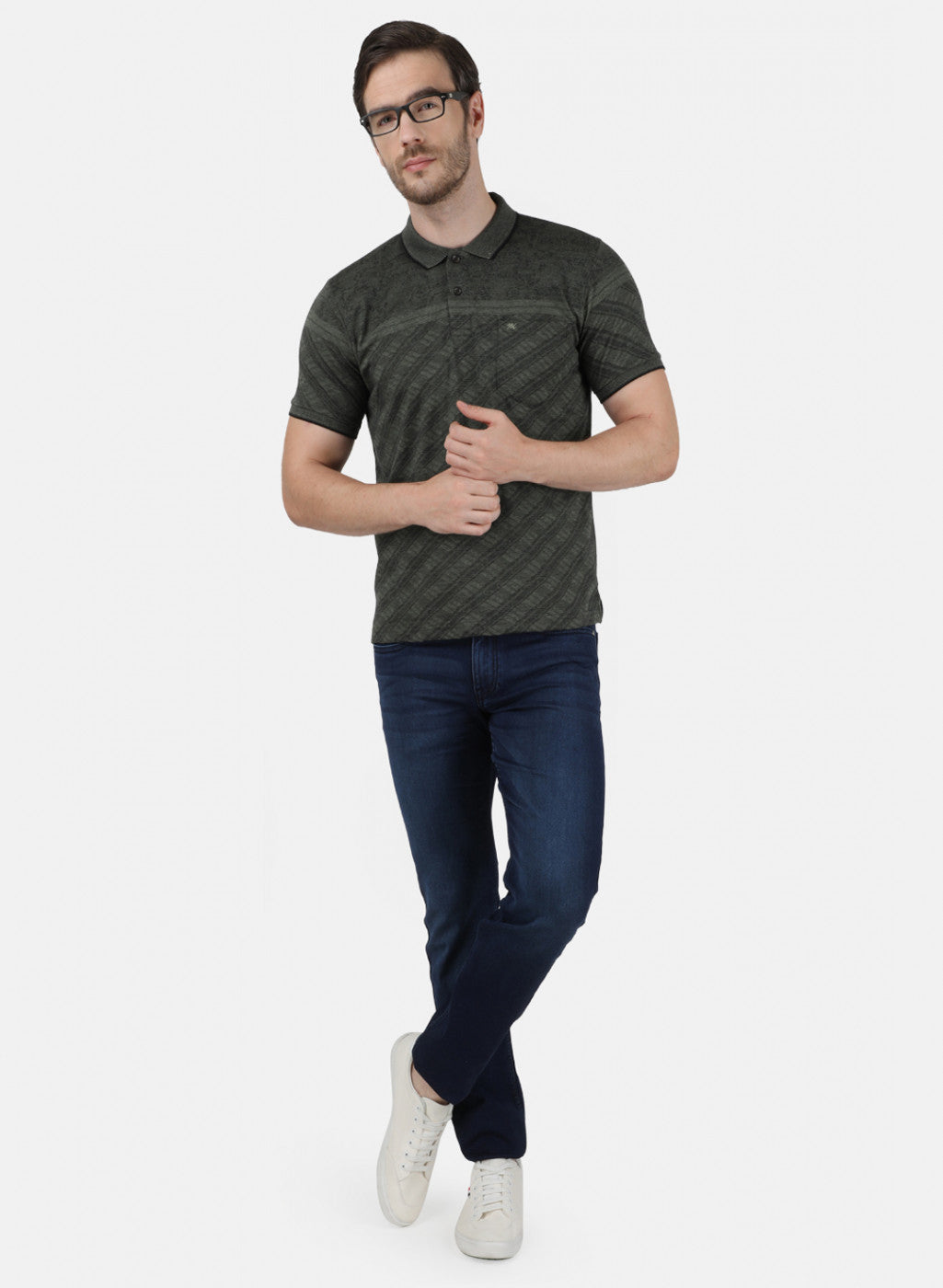 Mens Olive Stripe T-Shirt