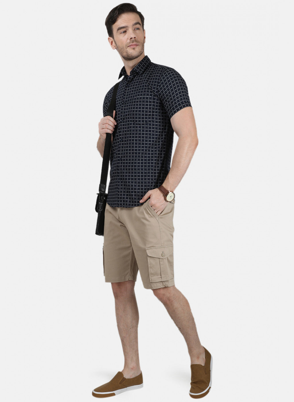 Mens NAvy Blue Printed Shirt