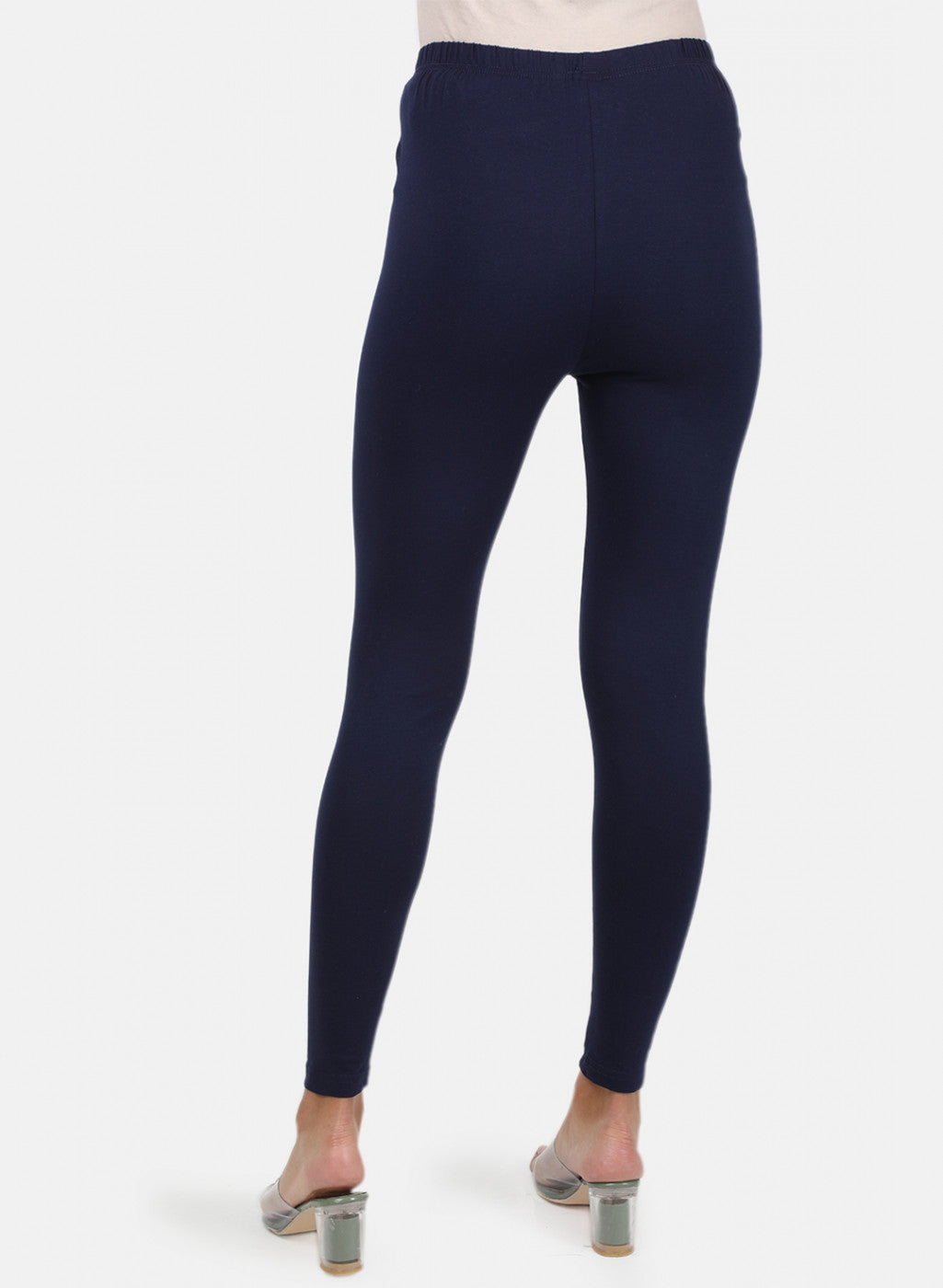 Womens Blue Plain Legging