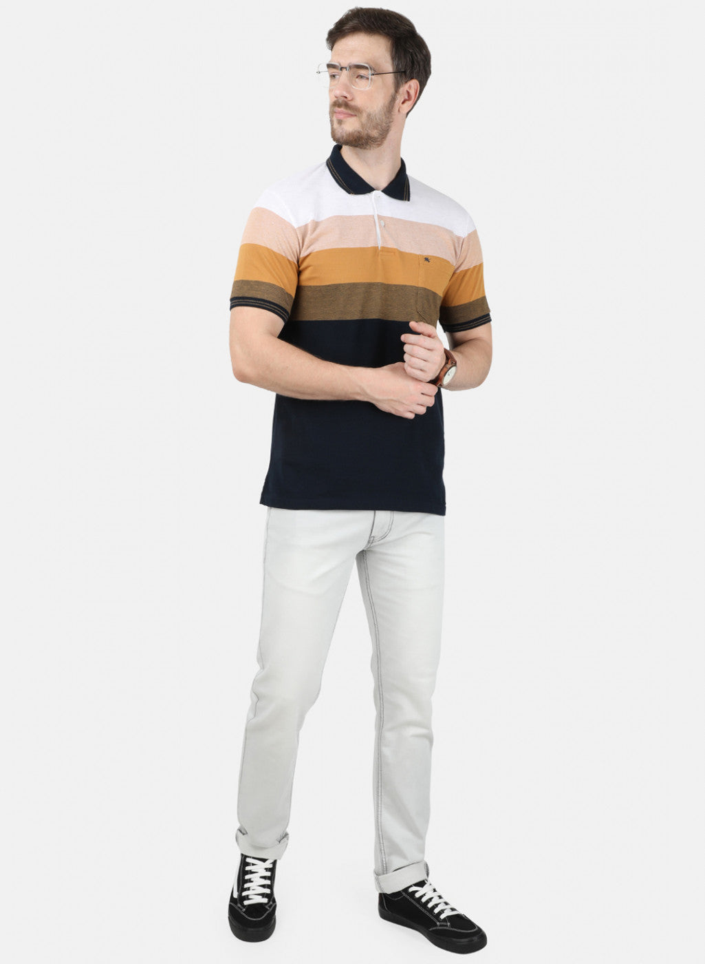 Mens Mustard Stripe T-Shirt