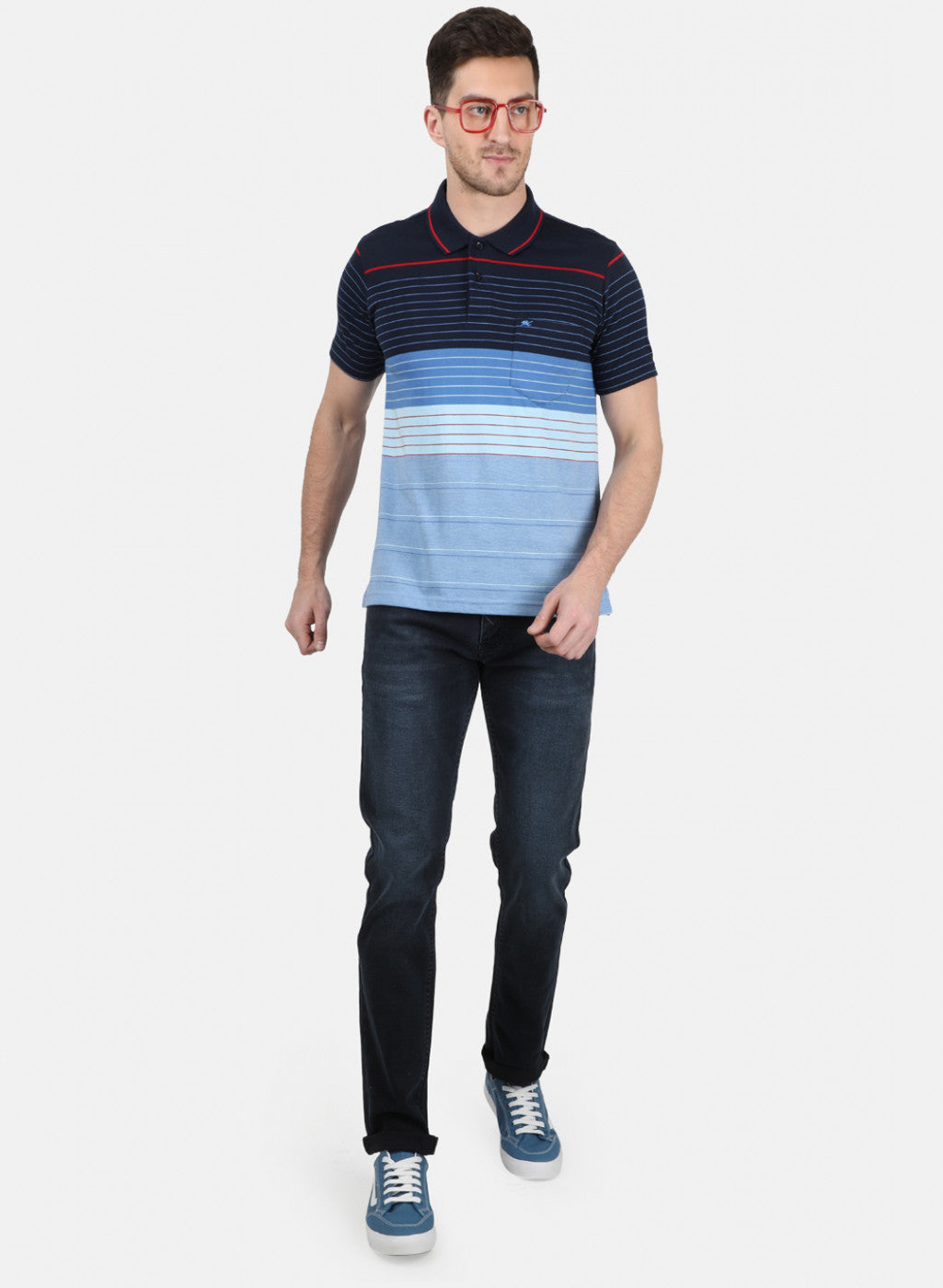 Mens Sky Blue Stripe T-Shirt