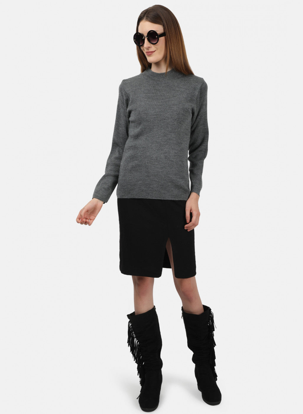 Women Grey Solid Sceavy