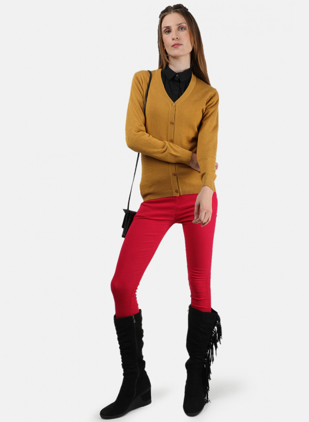 Women Yellow Solid Cardigan