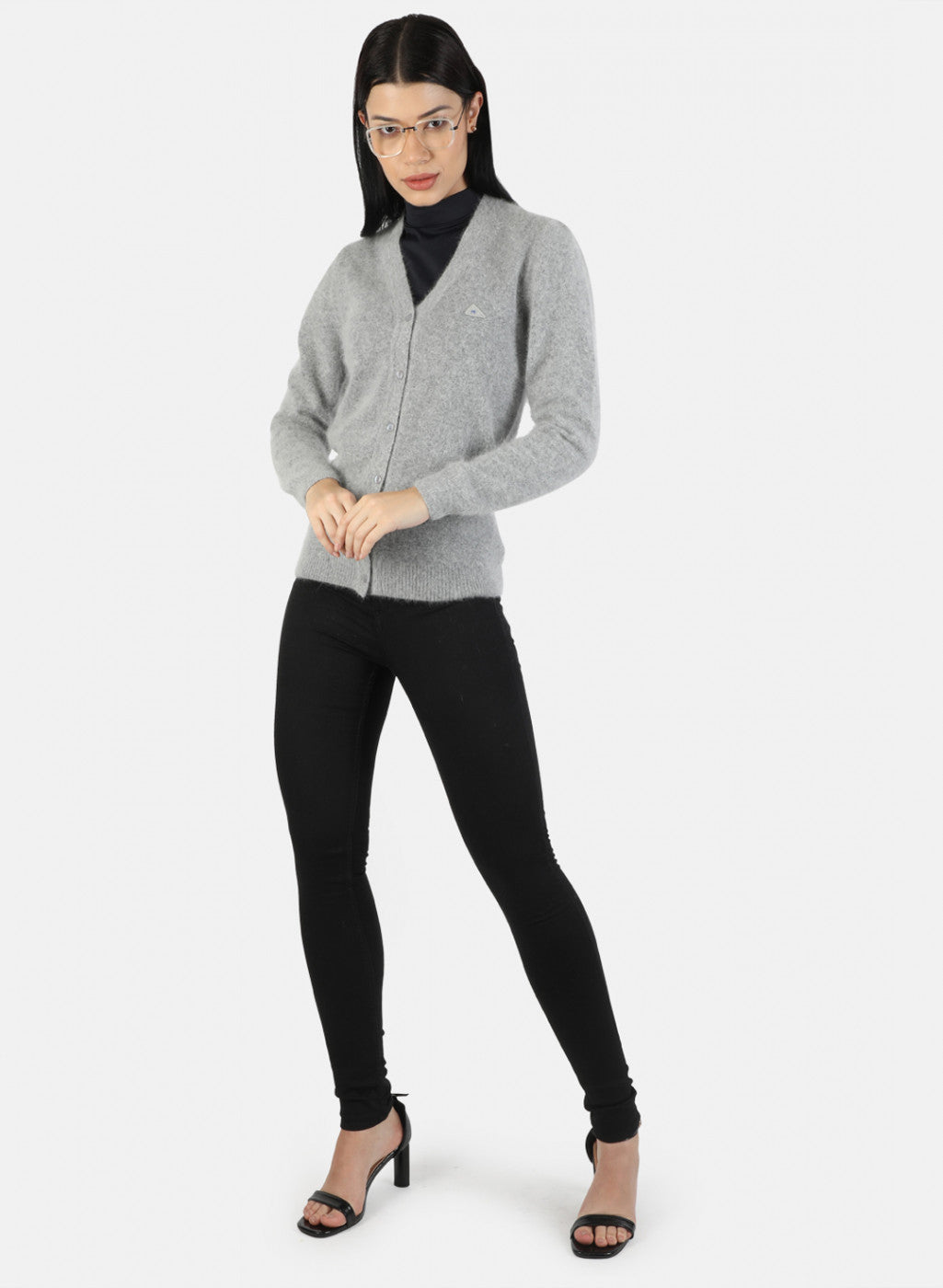 Women Grey Solid Cardigan