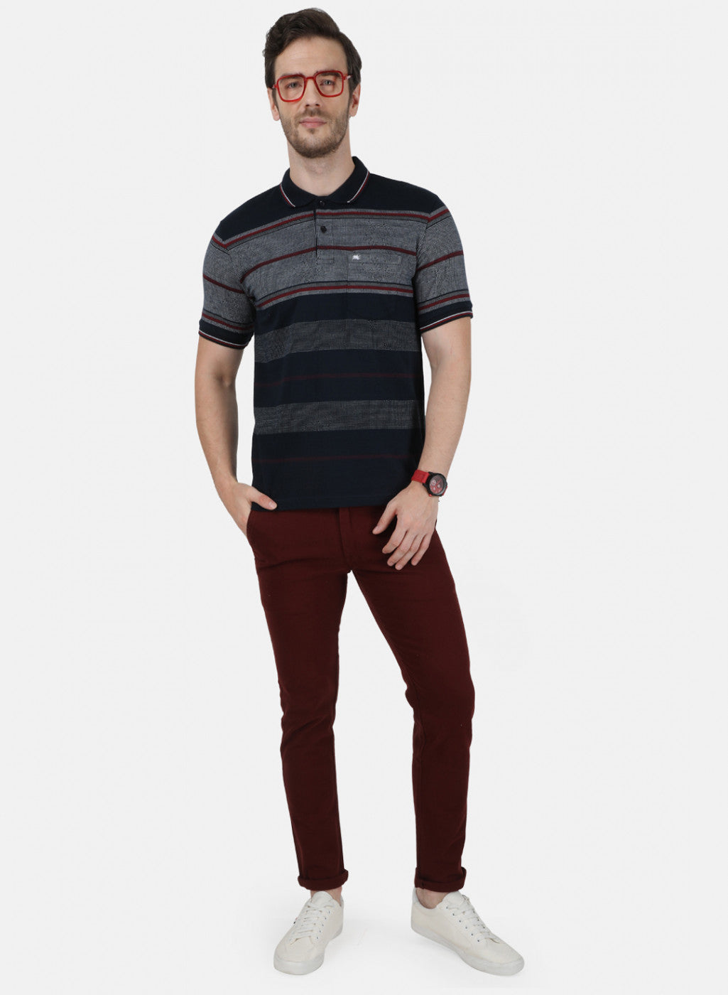 Mens NAvy Blue Stripe T-Shirt