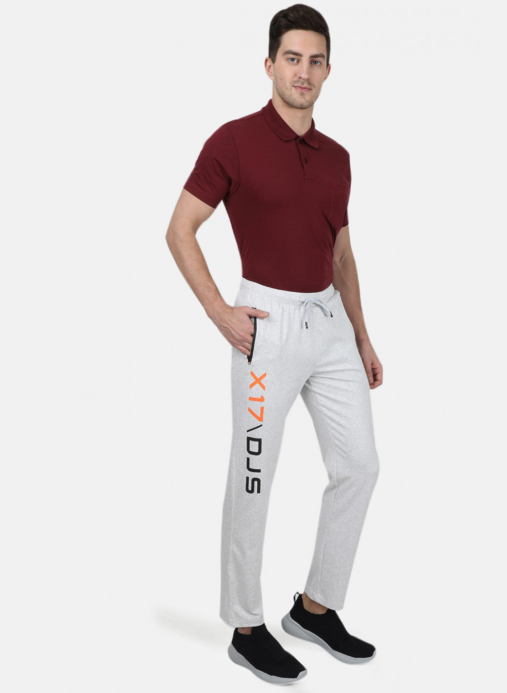 Mens Grey Plain Lower