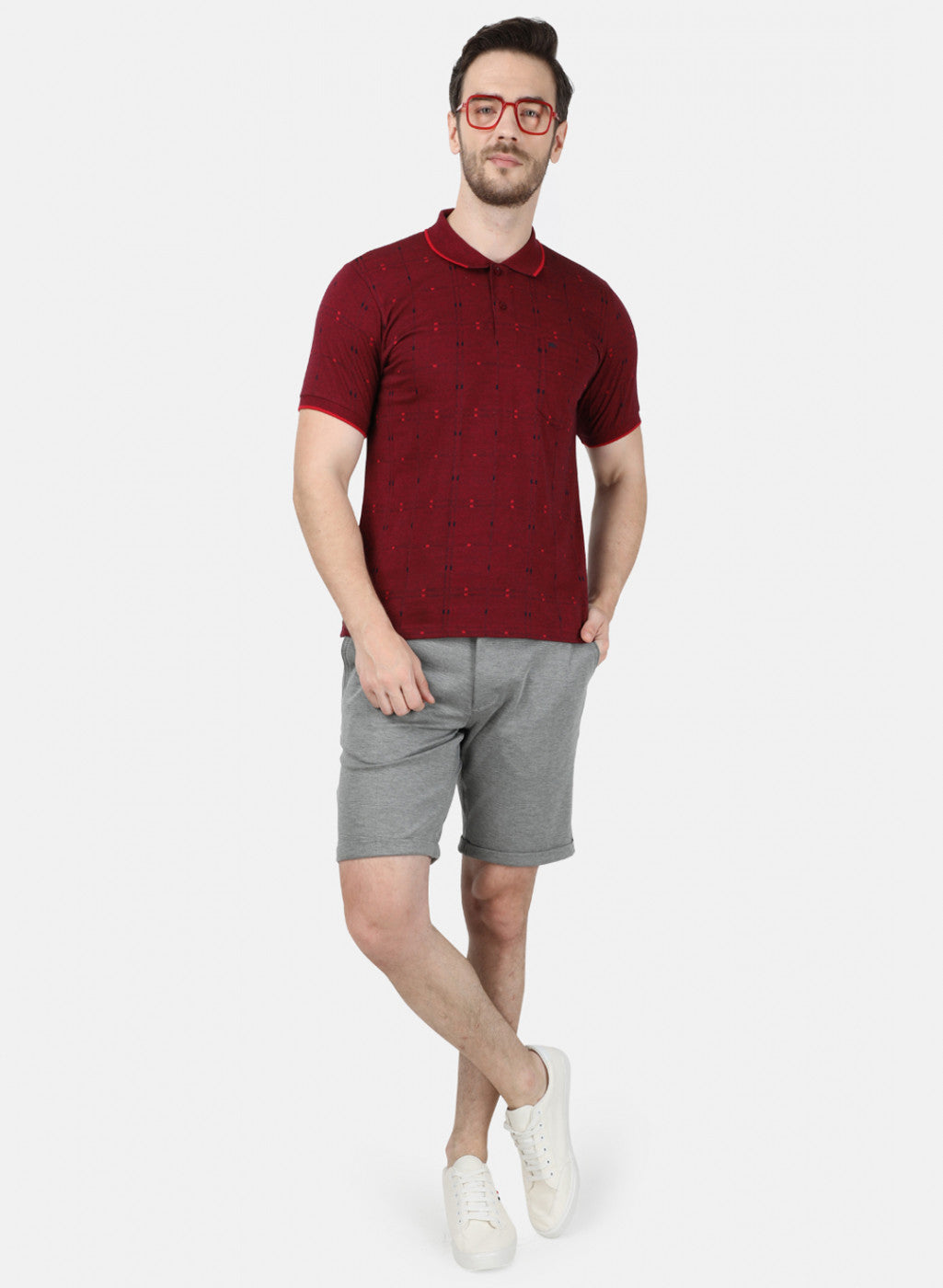 Mens Maroon Stripe T-Shirt