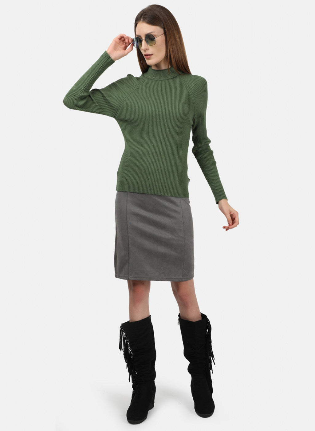 Women Olive Solid Sceavy