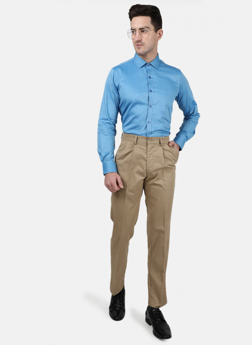 Mens Khaki Regular Trouser