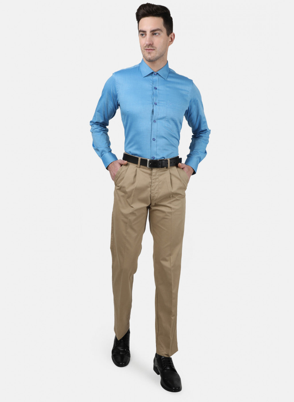 Mens Blue Printed Shirt