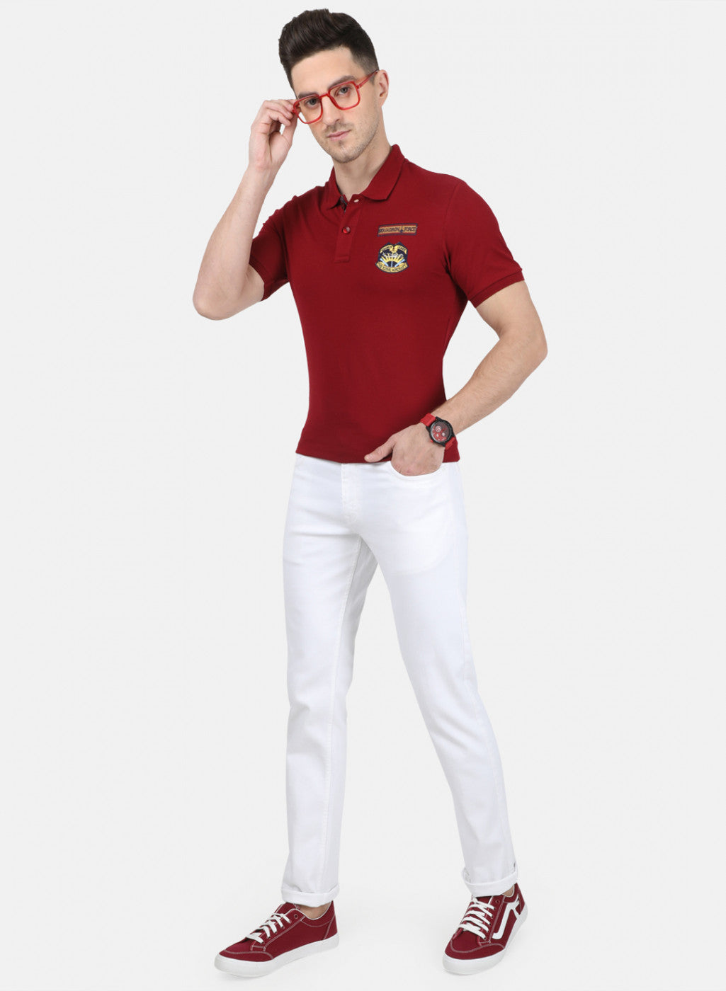 Mens Mahroon Stripe T-Shirt