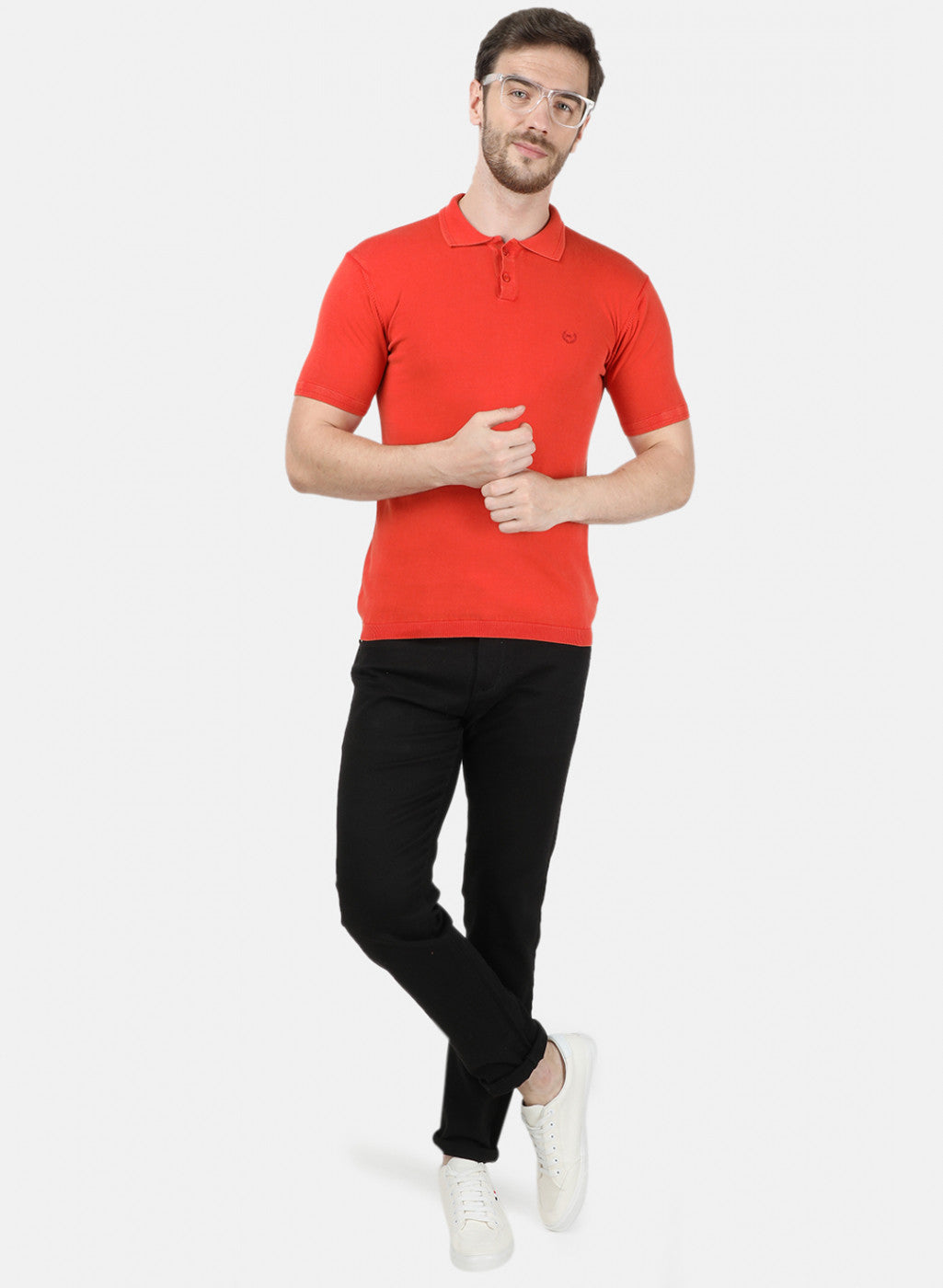 Mens Red Plain T-Shirt