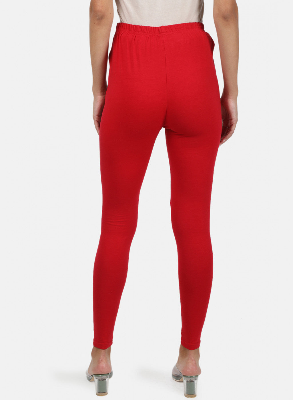 Womens Red Plain Legging