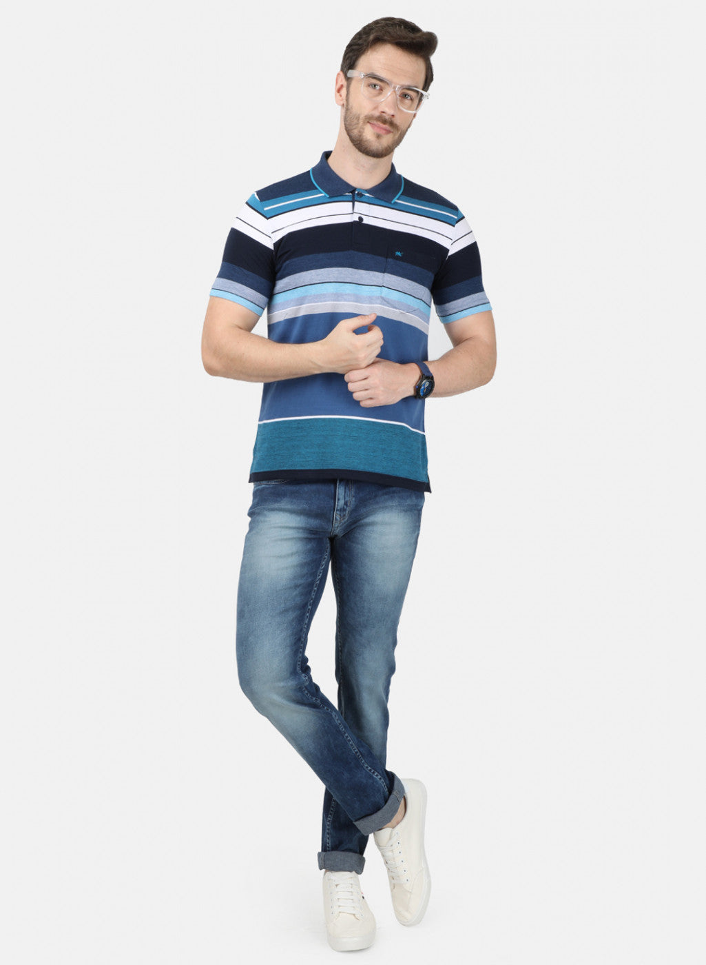 Mens Blue Stripe T-Shirt