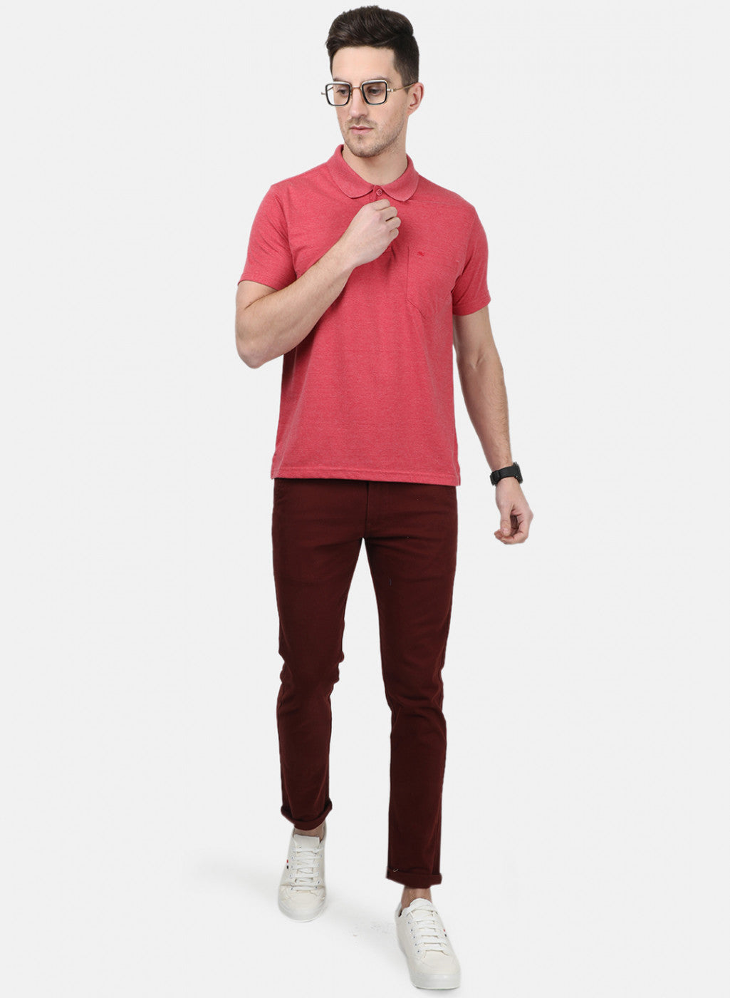Mens Red Plain T-Shirts