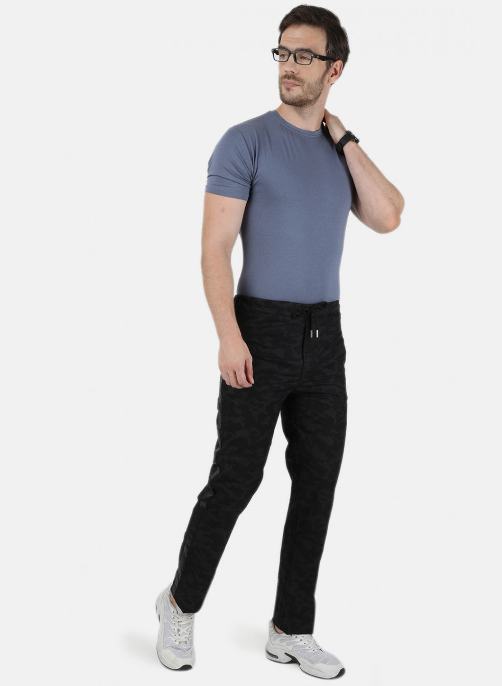 Mens Black Printed Lower