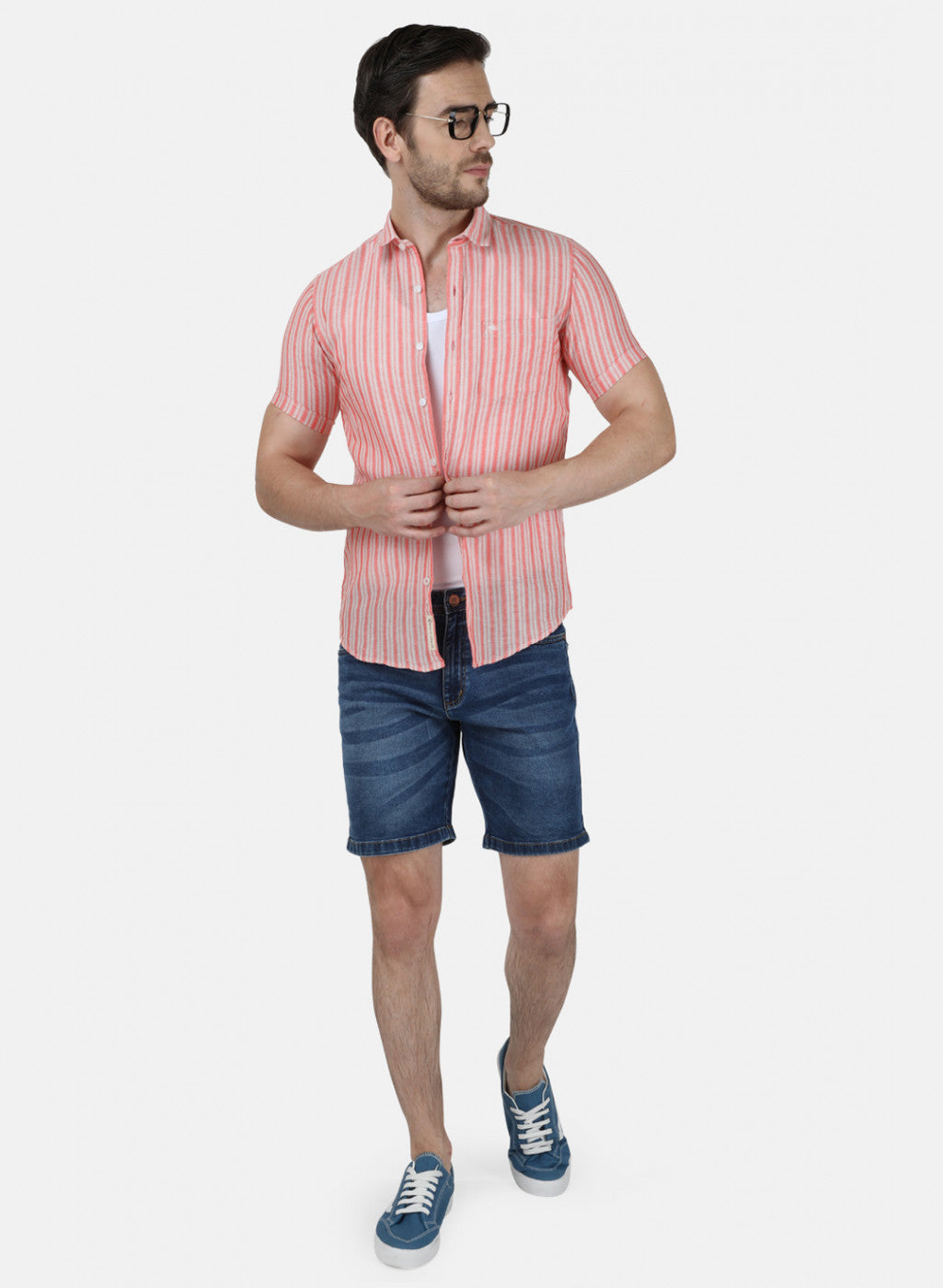Mens Light Pink Check Shirt