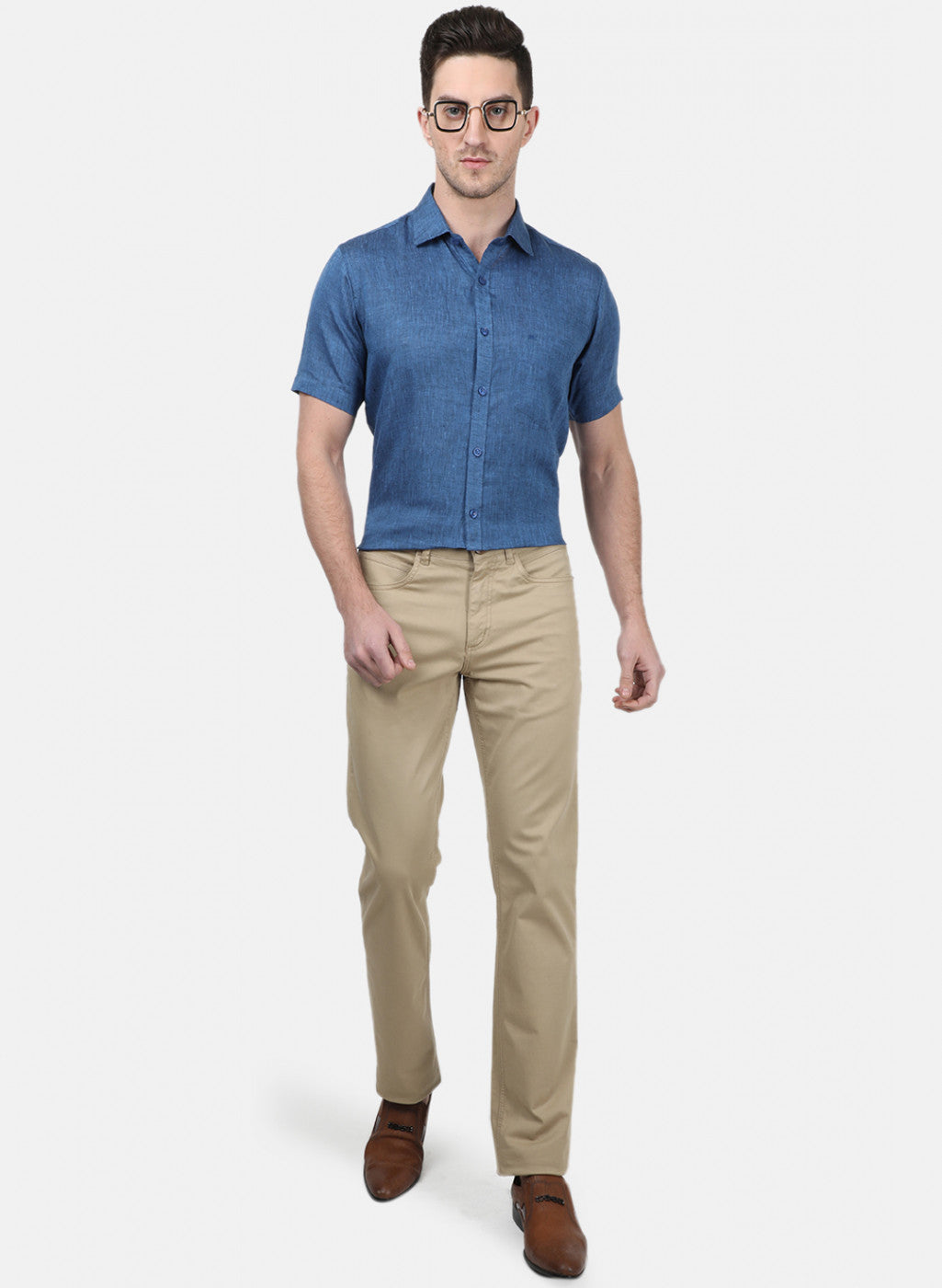 Mens NAvy Blue Solid Shirts