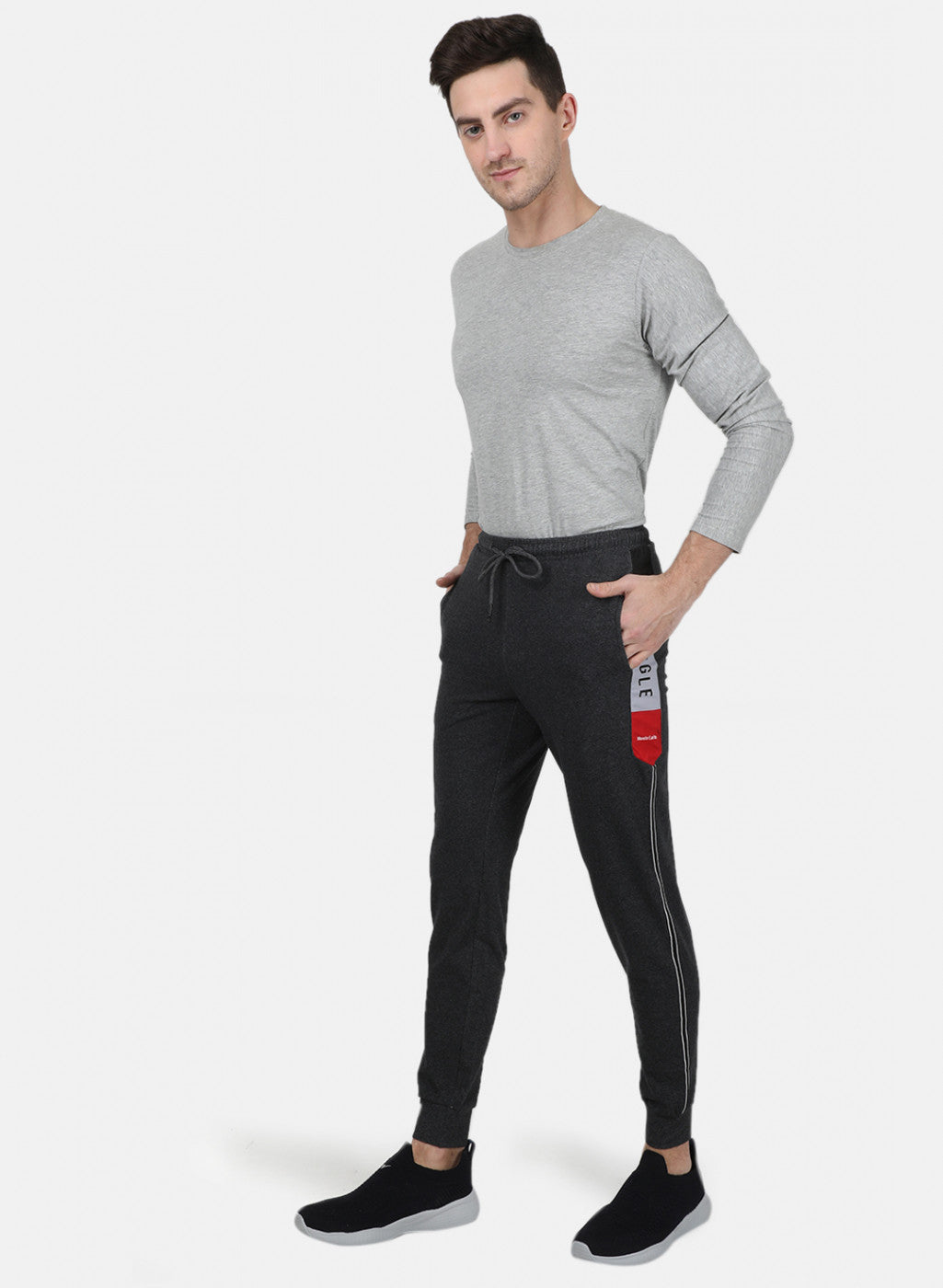 Mens Black Plain Lower