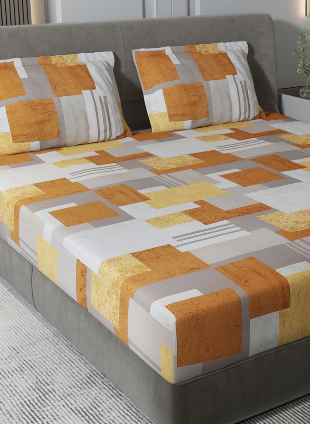 140TC Pure Cotton King Bedsheet with 2 Pillow Covers