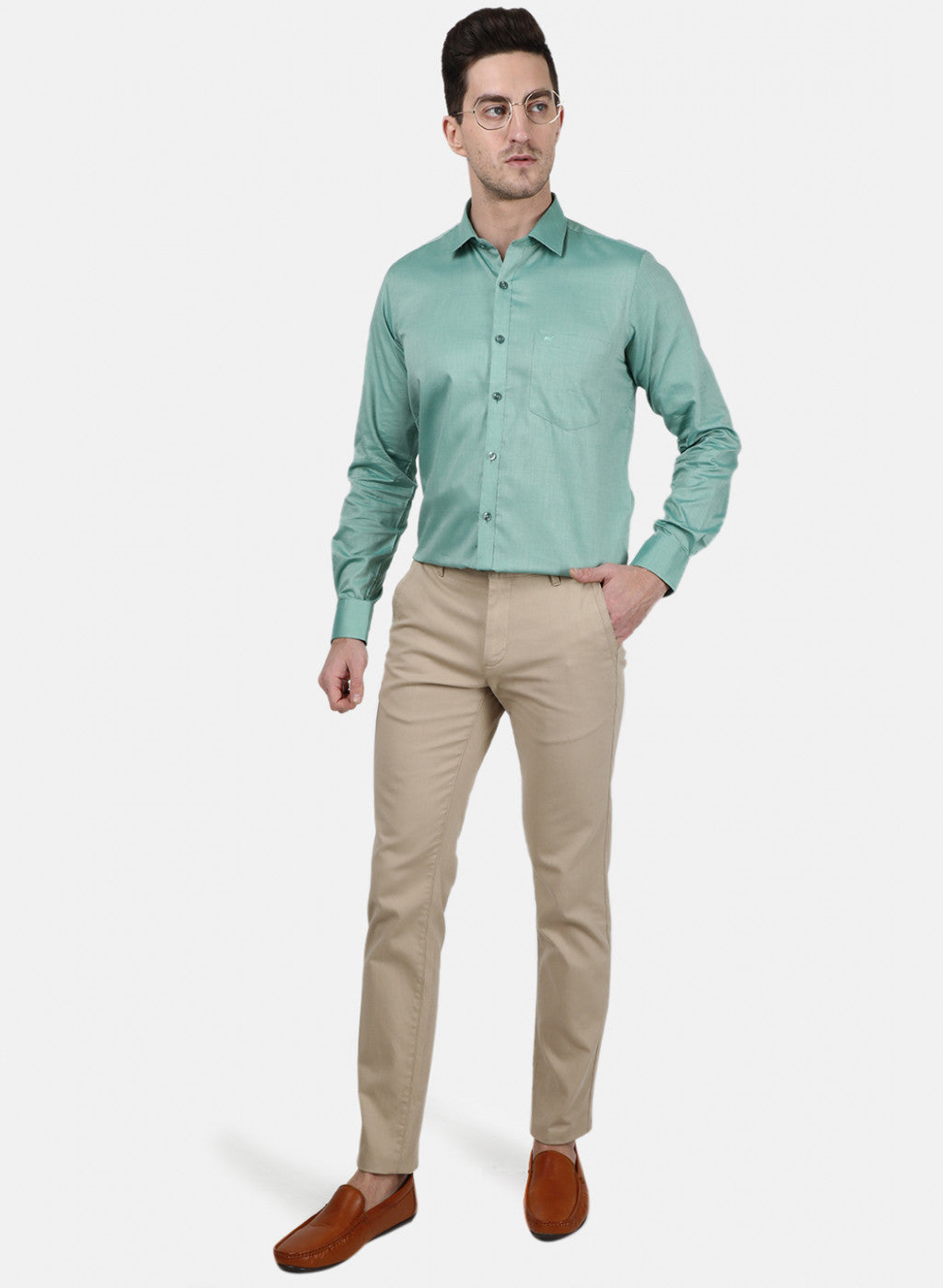 Mens Green Printed Shirt
