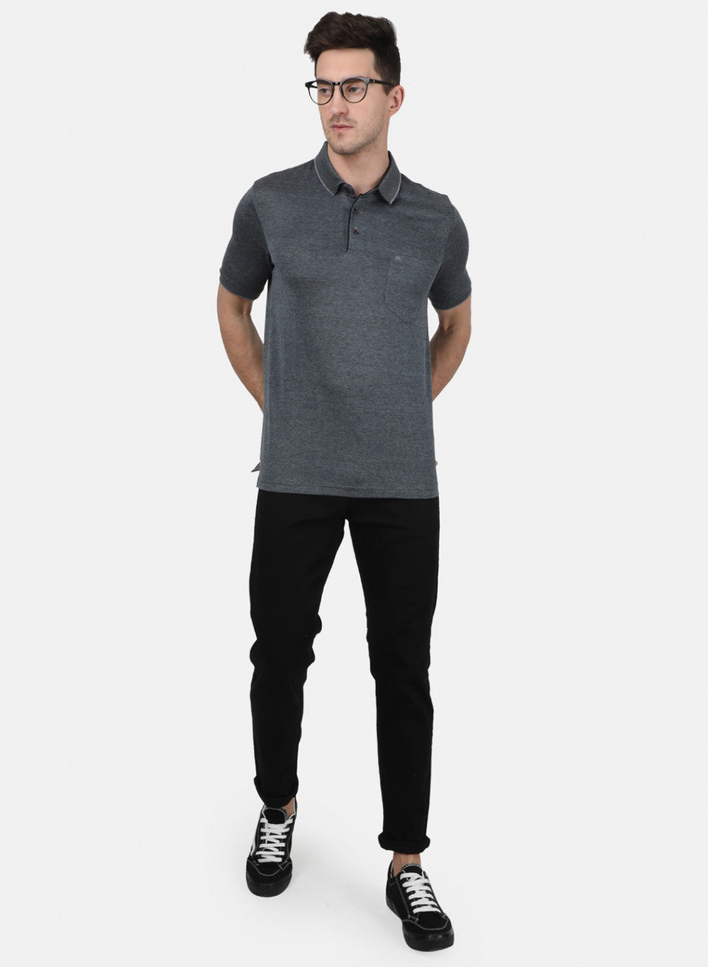 Mens Grey Plain T-Shirt