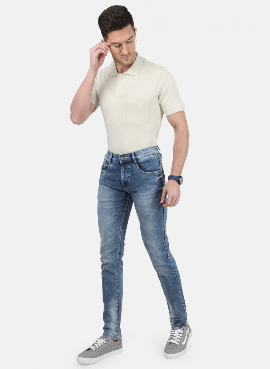 Mens Blue Skinny Denim