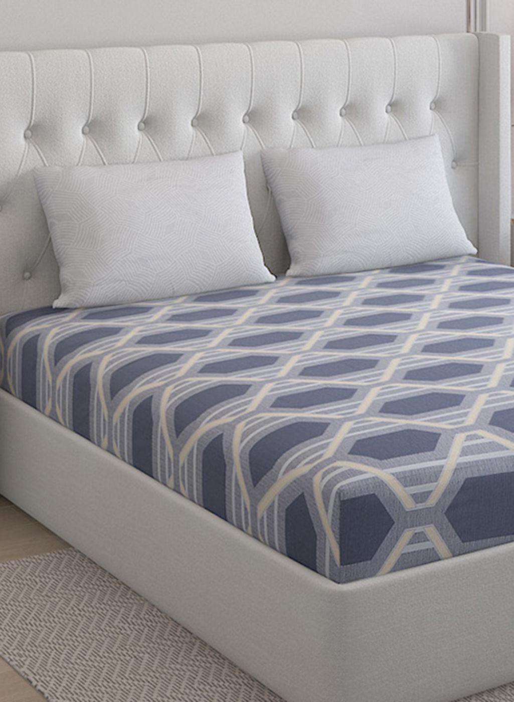 200TC Pure Cotton Queen Bedsheet with 2 Pillow Covers