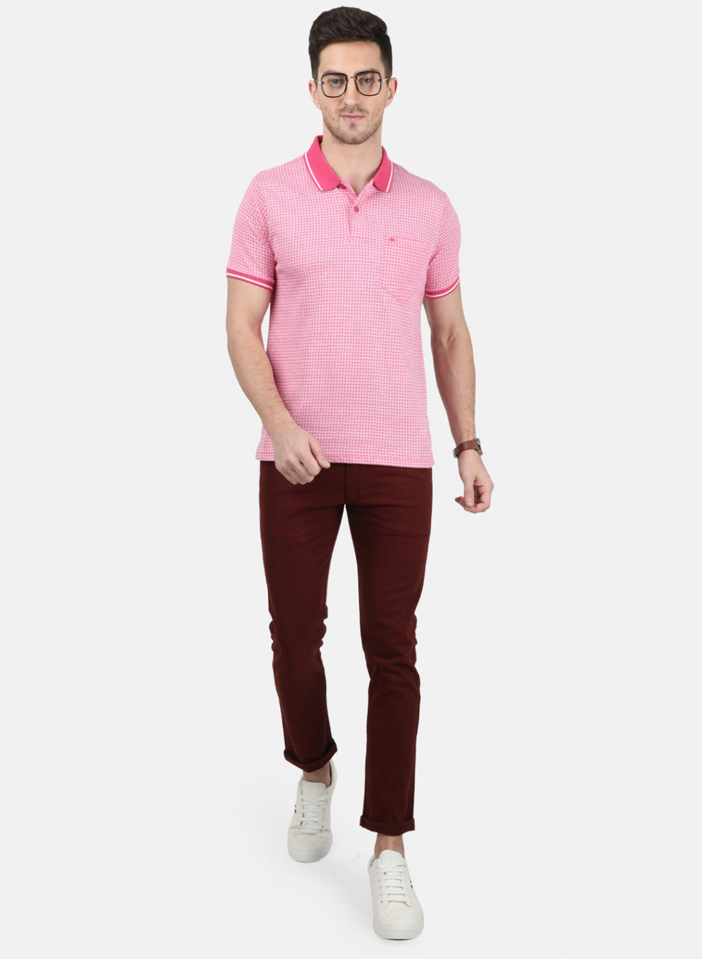 Mens Pink Stripe T-Shirt