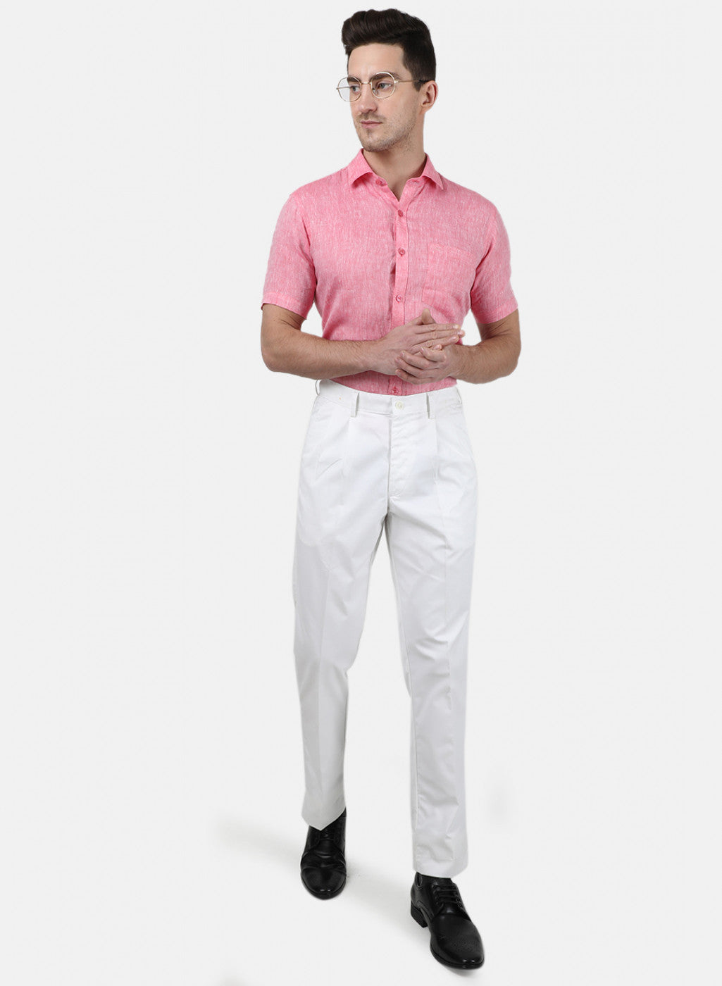 Mens White Regular Trouser