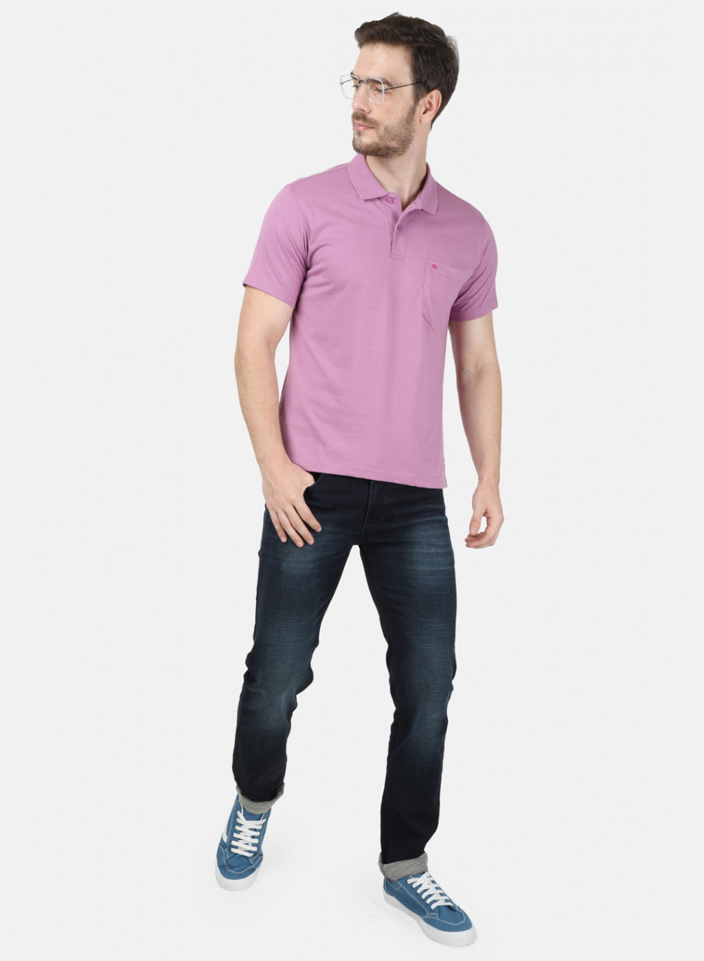 Mens Purple Plain T-Shirt