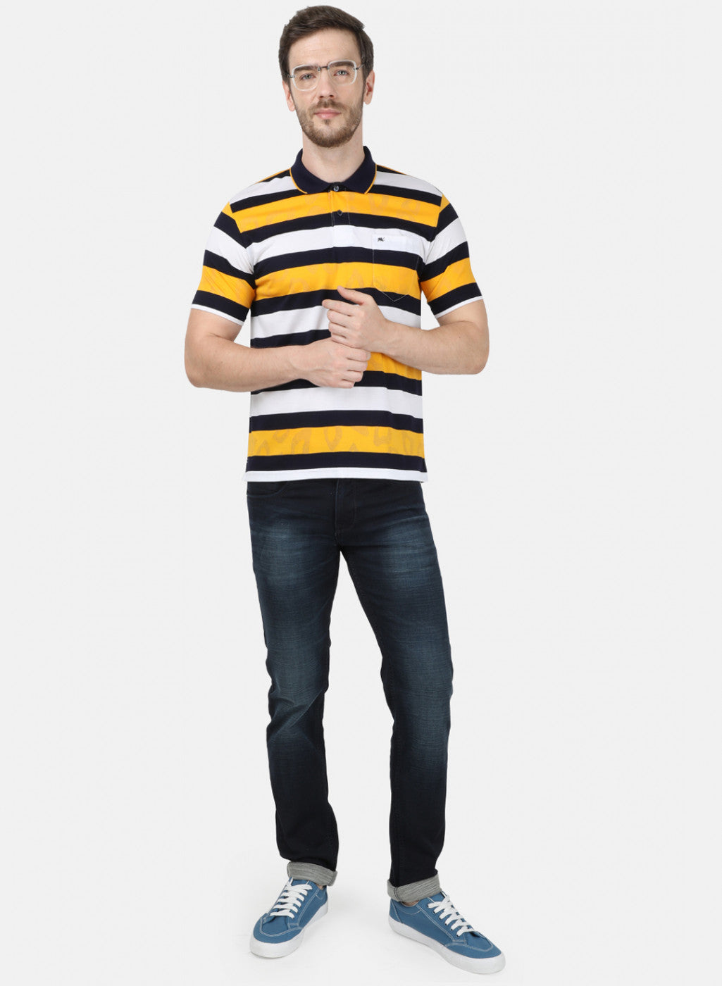 Mens Yellow Stripe T-Shirt