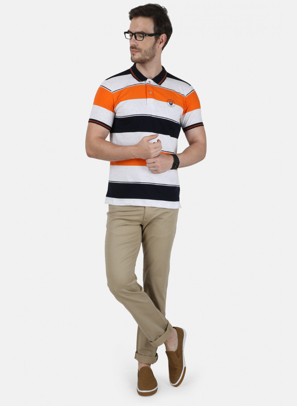 Mens Orange Stripe T-Shirt