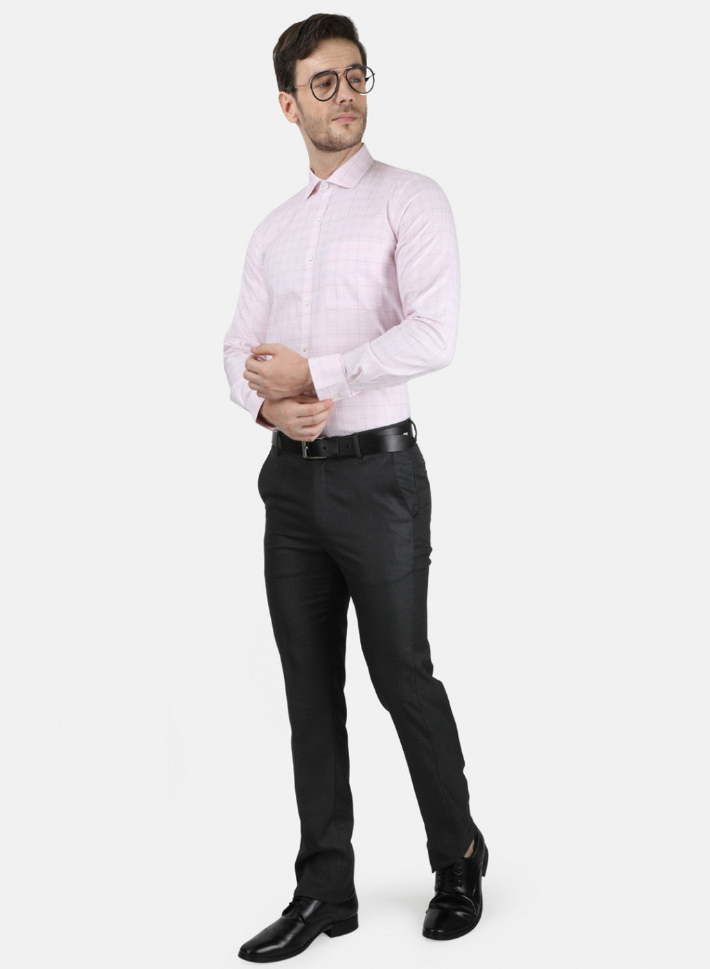 Mens Pink Check Shirt