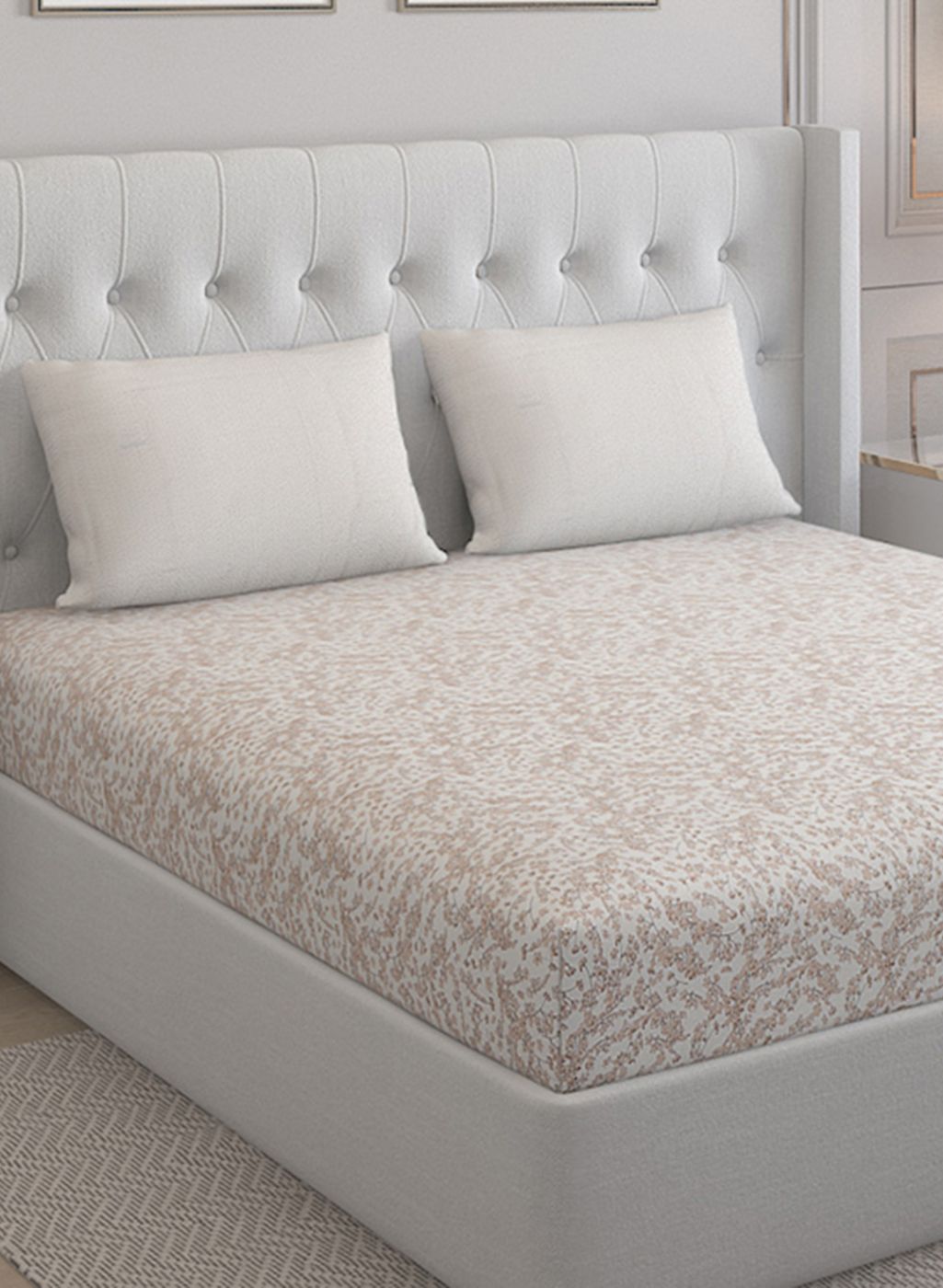 210TC Pure Cotton Queen Bedsheet with 2 Pillow Covers