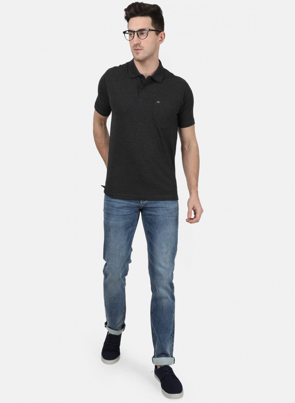 Mens Grey Plain T-Shirt