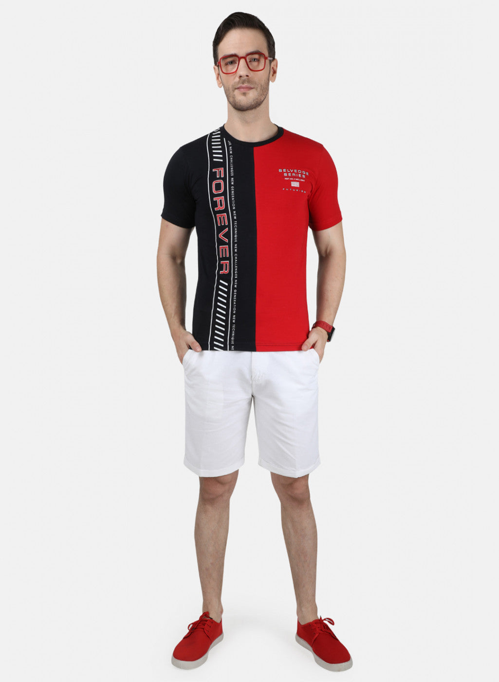 Mens Red Printed T-Shirt