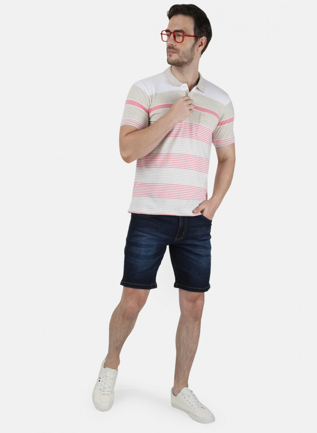 Mens Pink Stripe T-Shirt