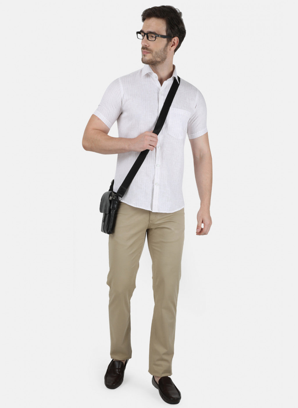 Mens Blue Stripe Linen Shirt