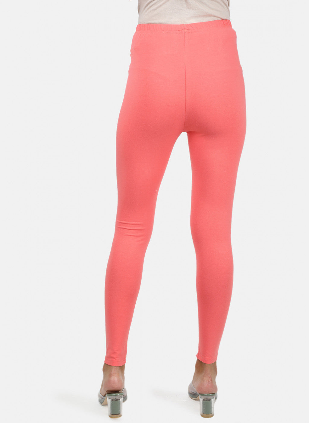 Womens Orange Plain Legging