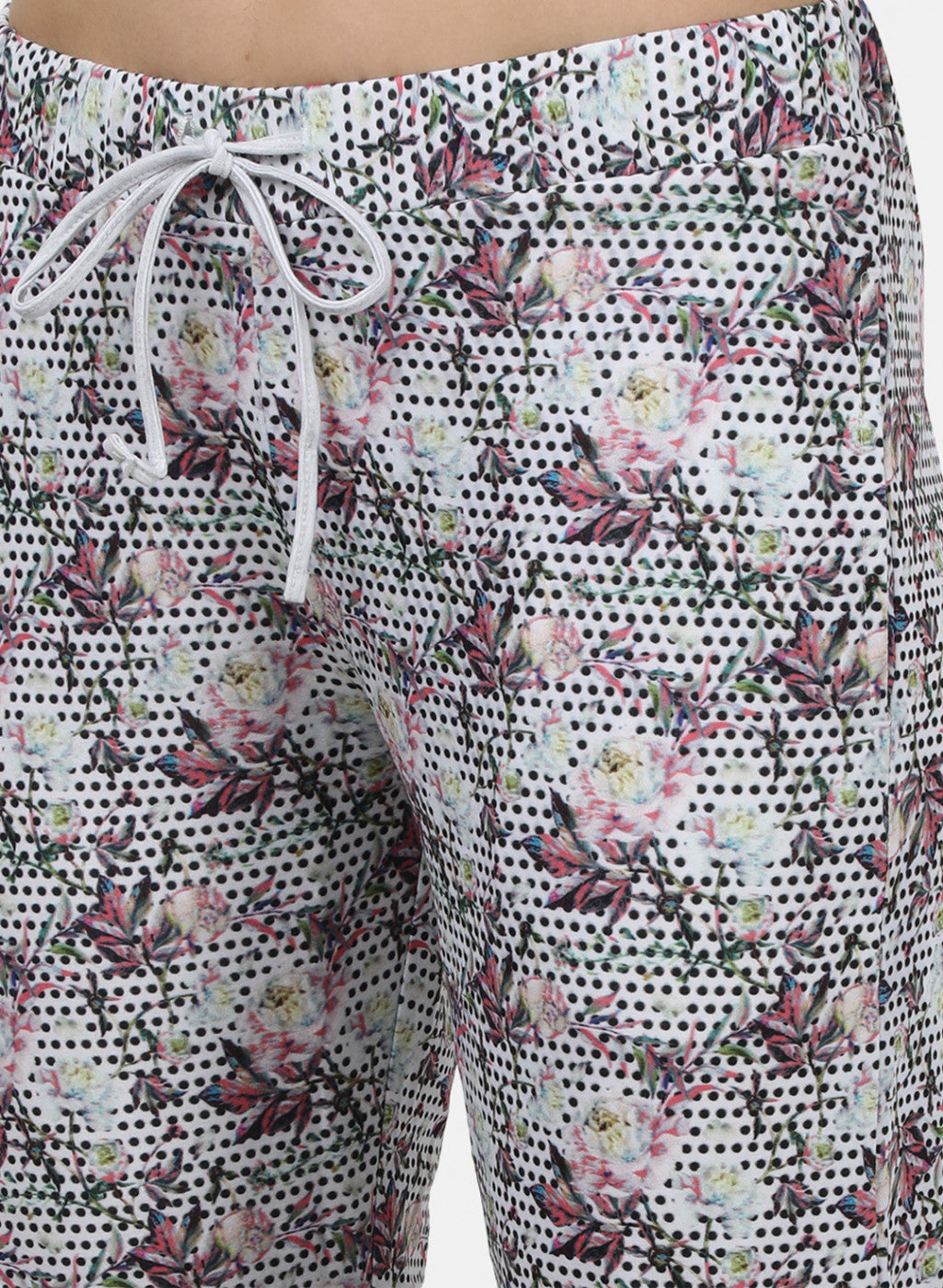 Womens Red & Off White Printed Lower Sets