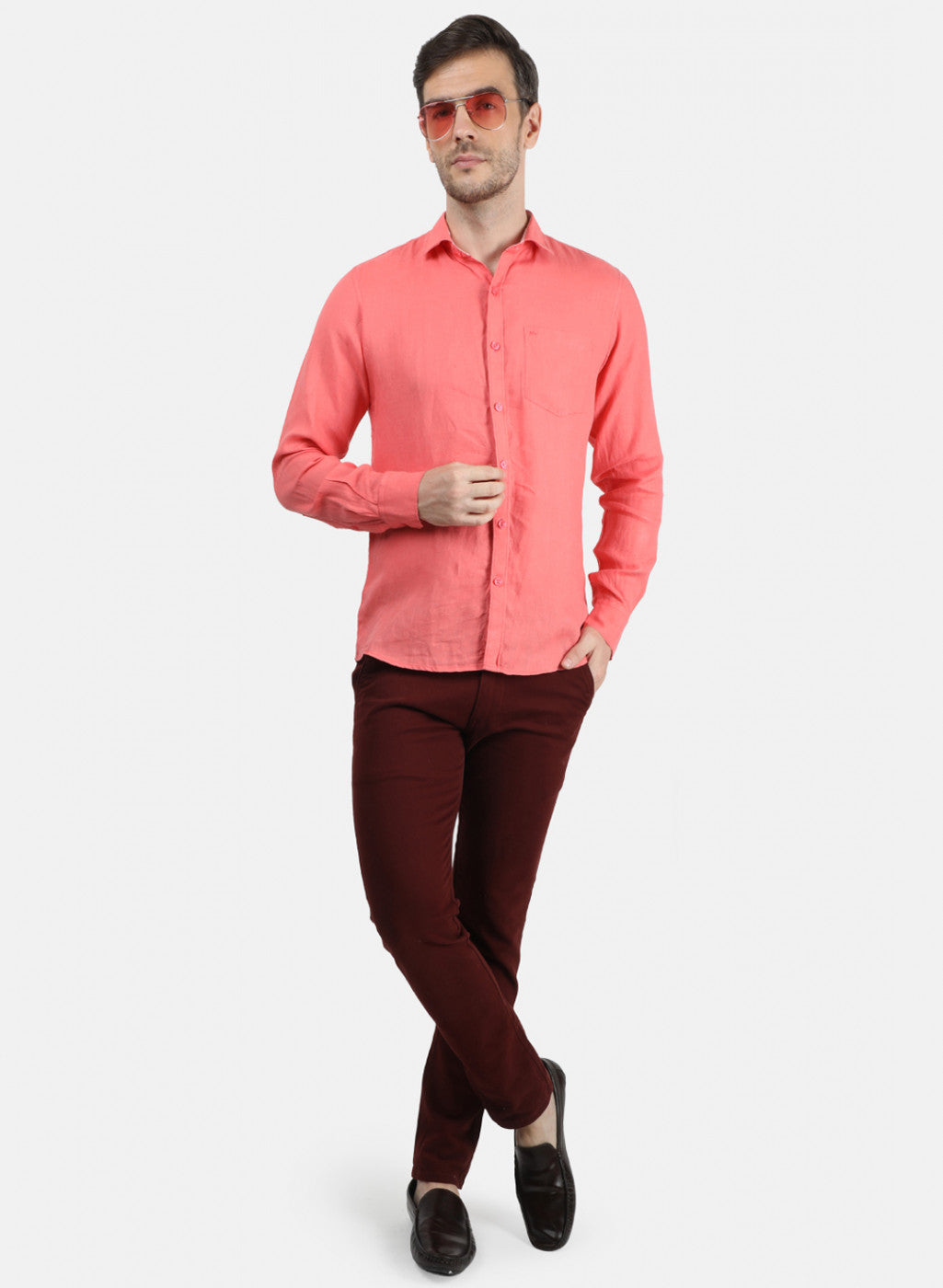 Men Pink Solid Shirt