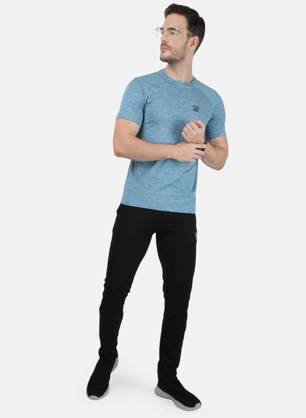 Rock.it Men Blue Self Design T-Shirt