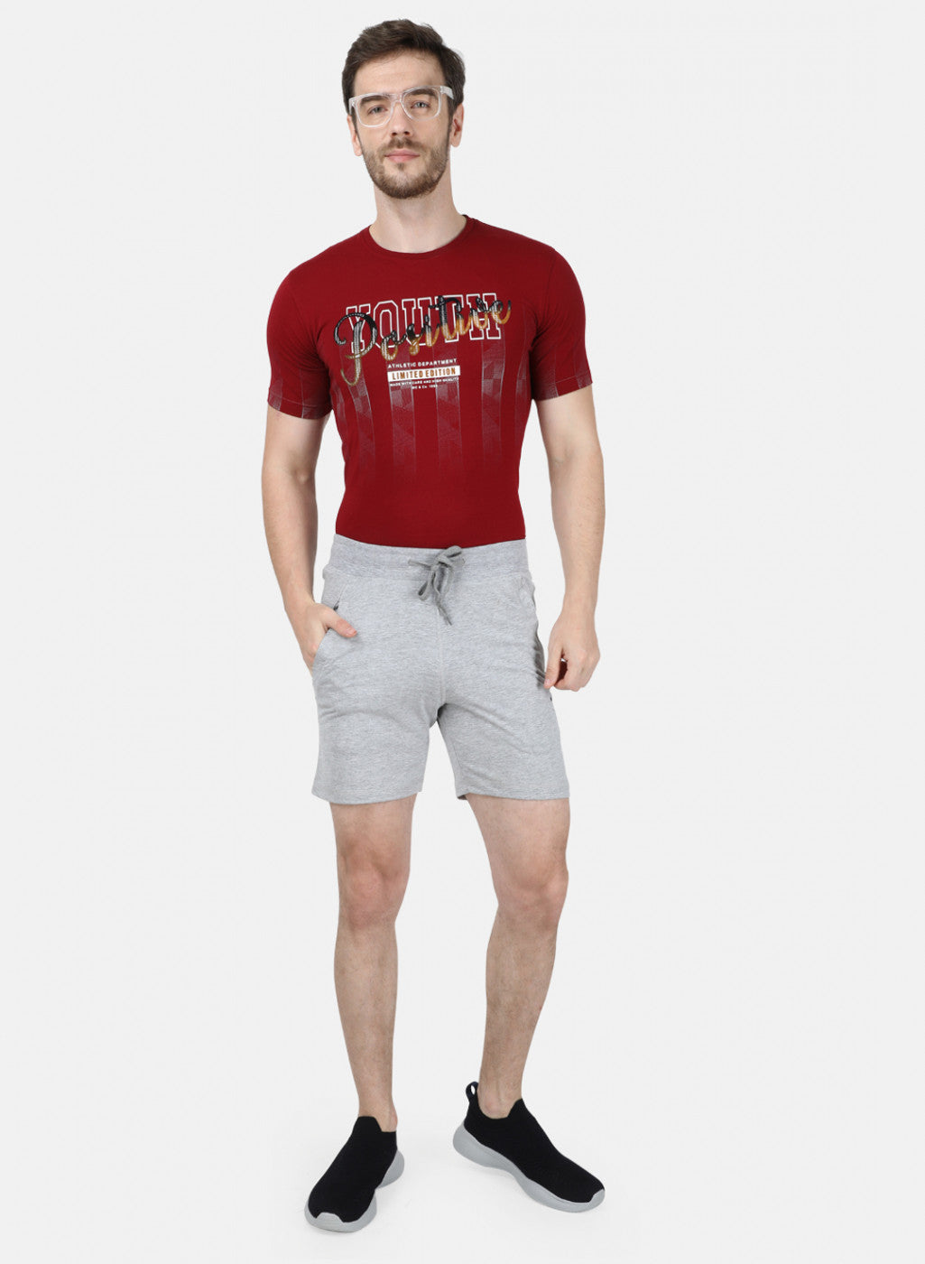 Mens Grey Plain Bermuda