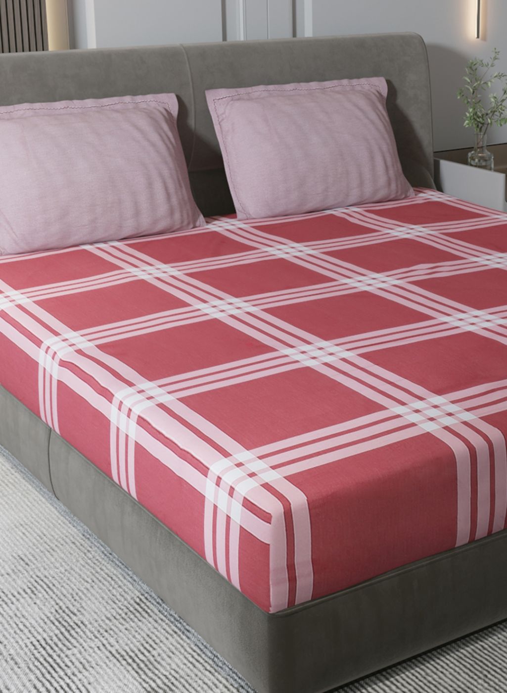 200TC Pure Cotton Queen Bedsheet with 2 Pillow Covers